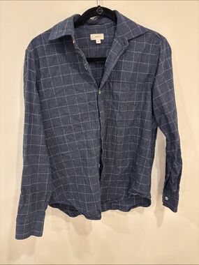 Donni Blue Windowpane Button-Up Shirt